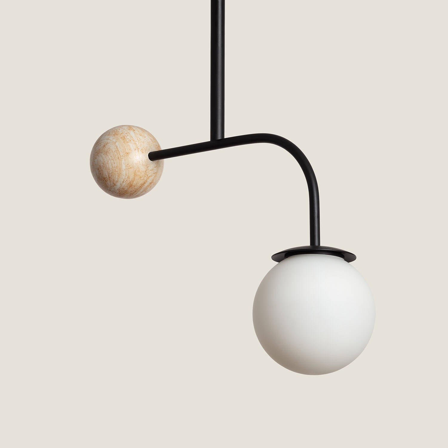 Lámpara de Techo Metal y Traventino Bradwall