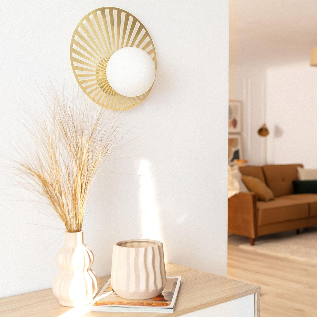 Aplique de Pared de Metal y Cristal Becquer