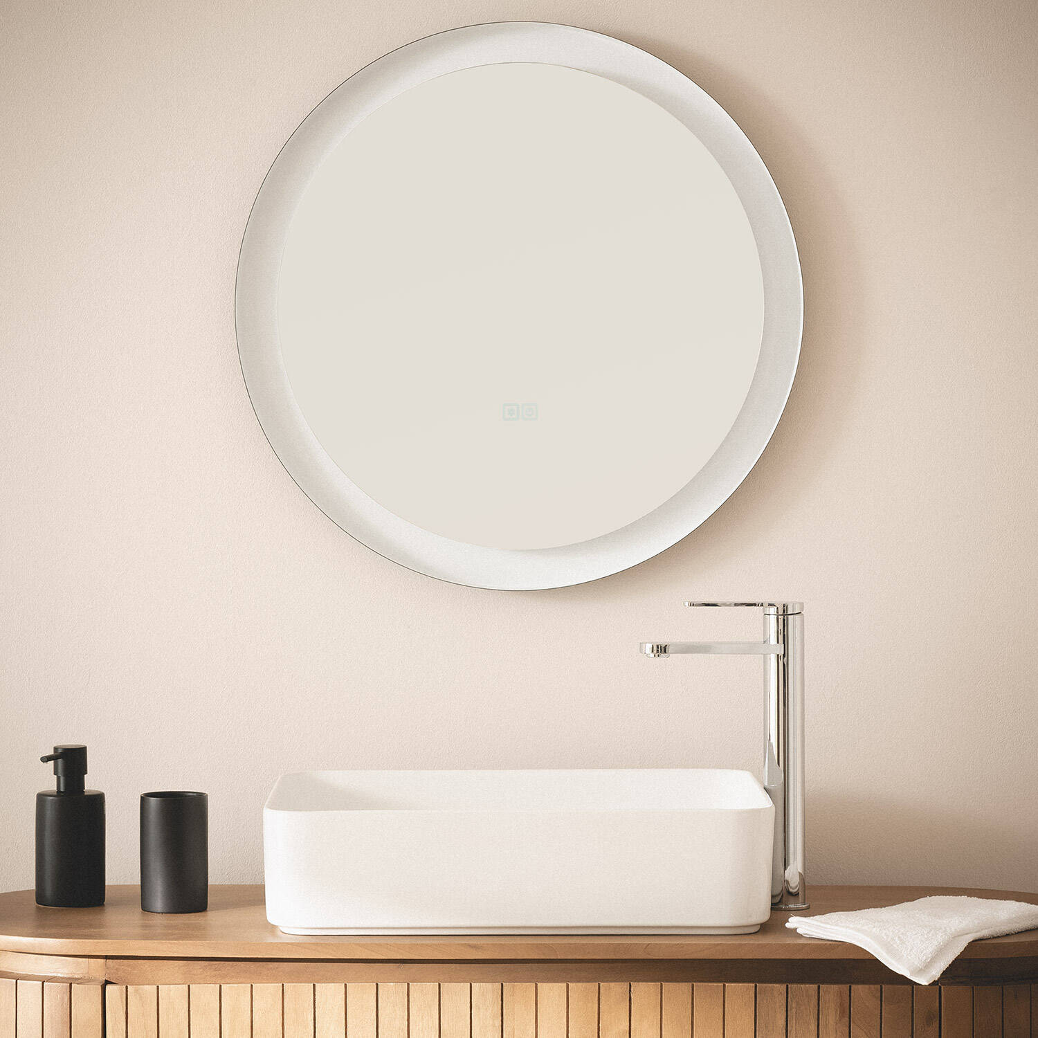 Espejo Baño con Luz LED y Antivaho Ø60 cm Nahia