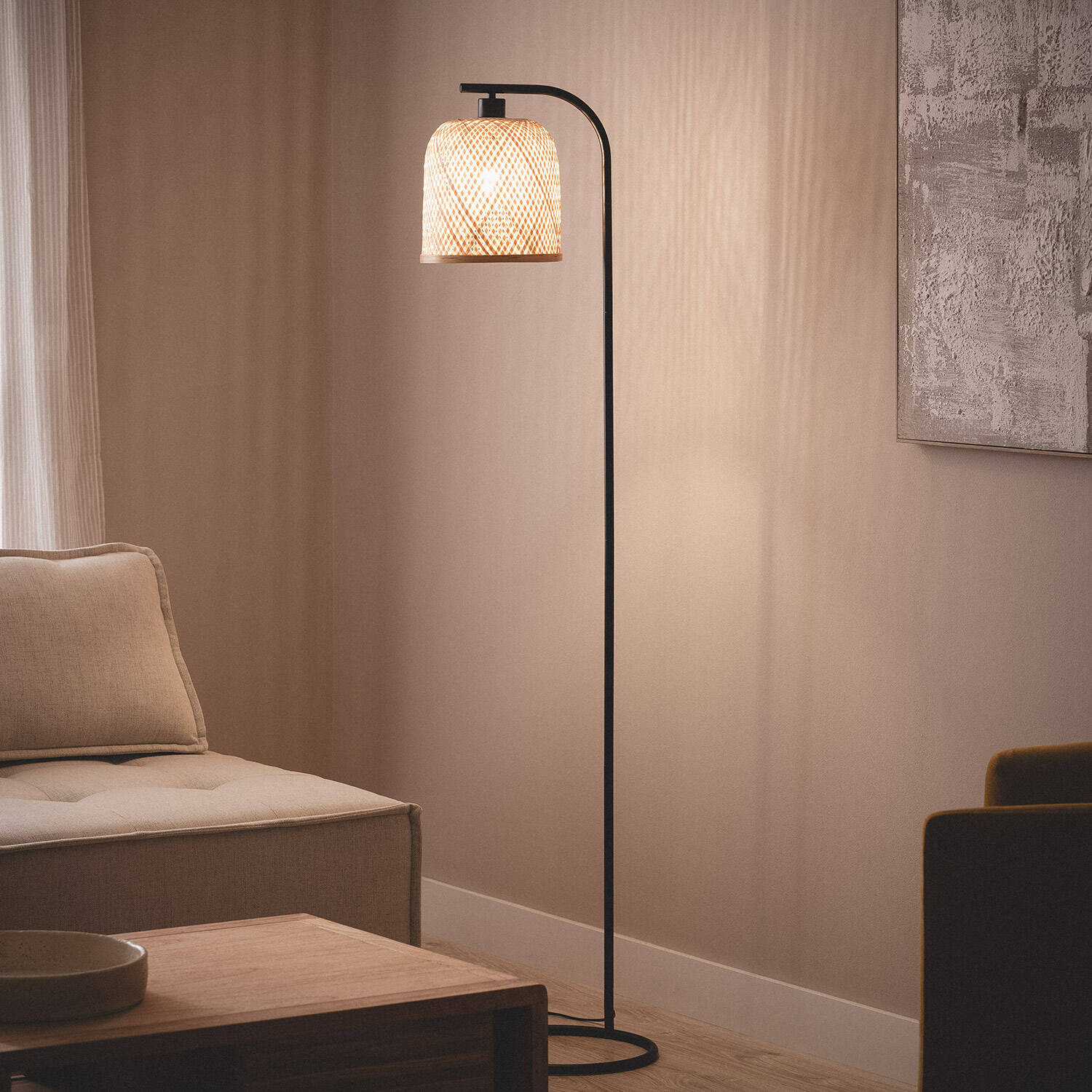 Lámpara de Pié Bambú Adola