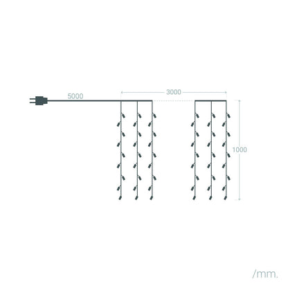 Cortina de Guirnaldas LED 3m Short Negro