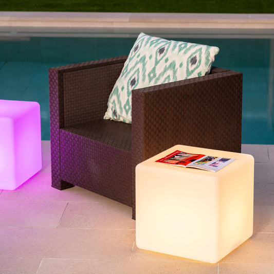 Cubo LED RGBW Recargable 40x40 cm