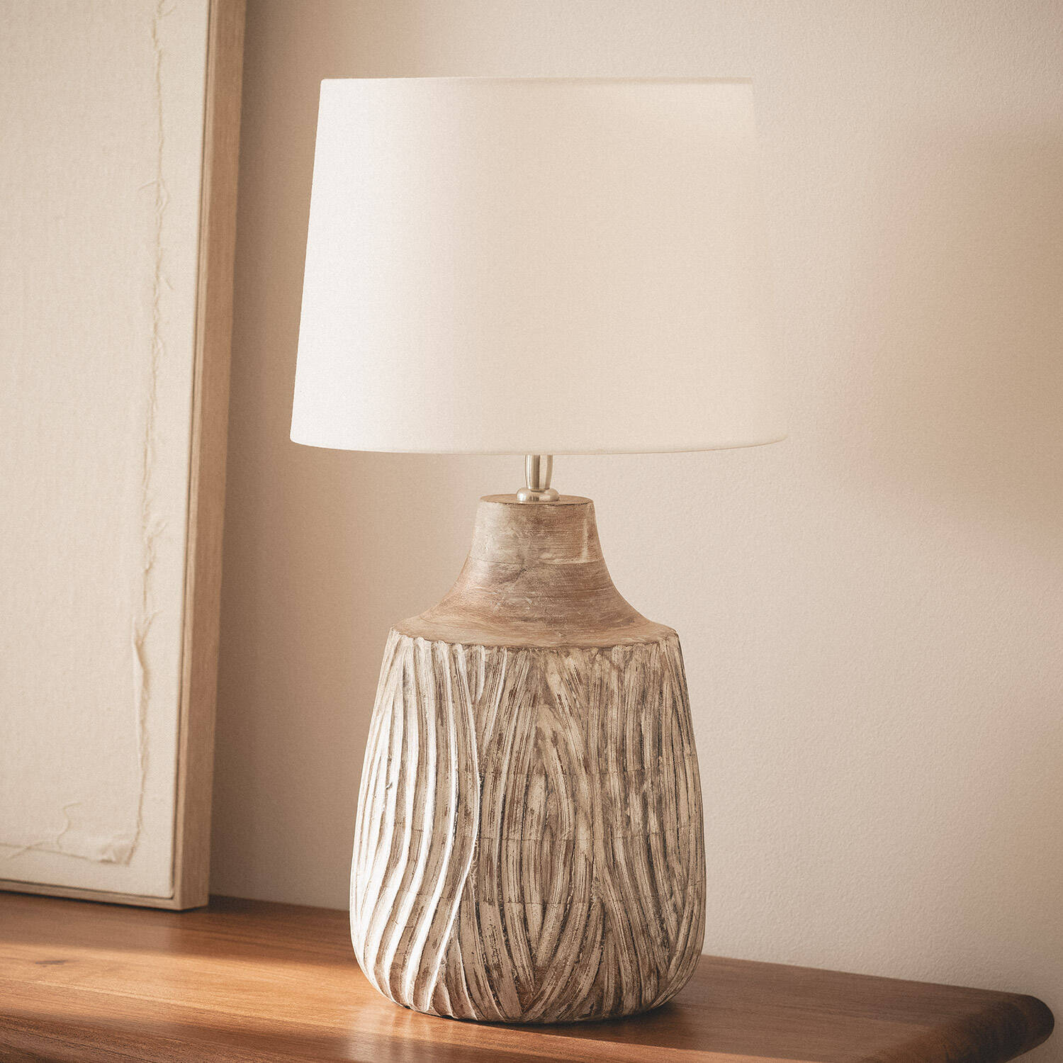 Lámpara de Mesa Madera Tanmay ILUZZIA