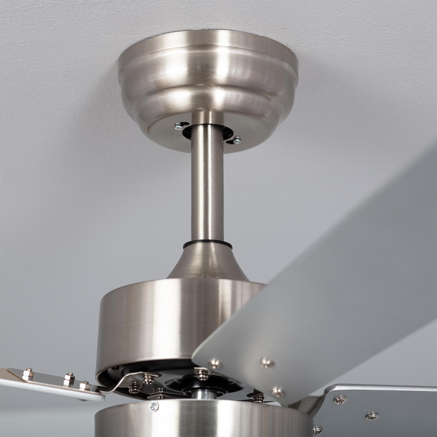 Ventilador de Techo Silencioso Cygnus Níquel 107cm Motor DC