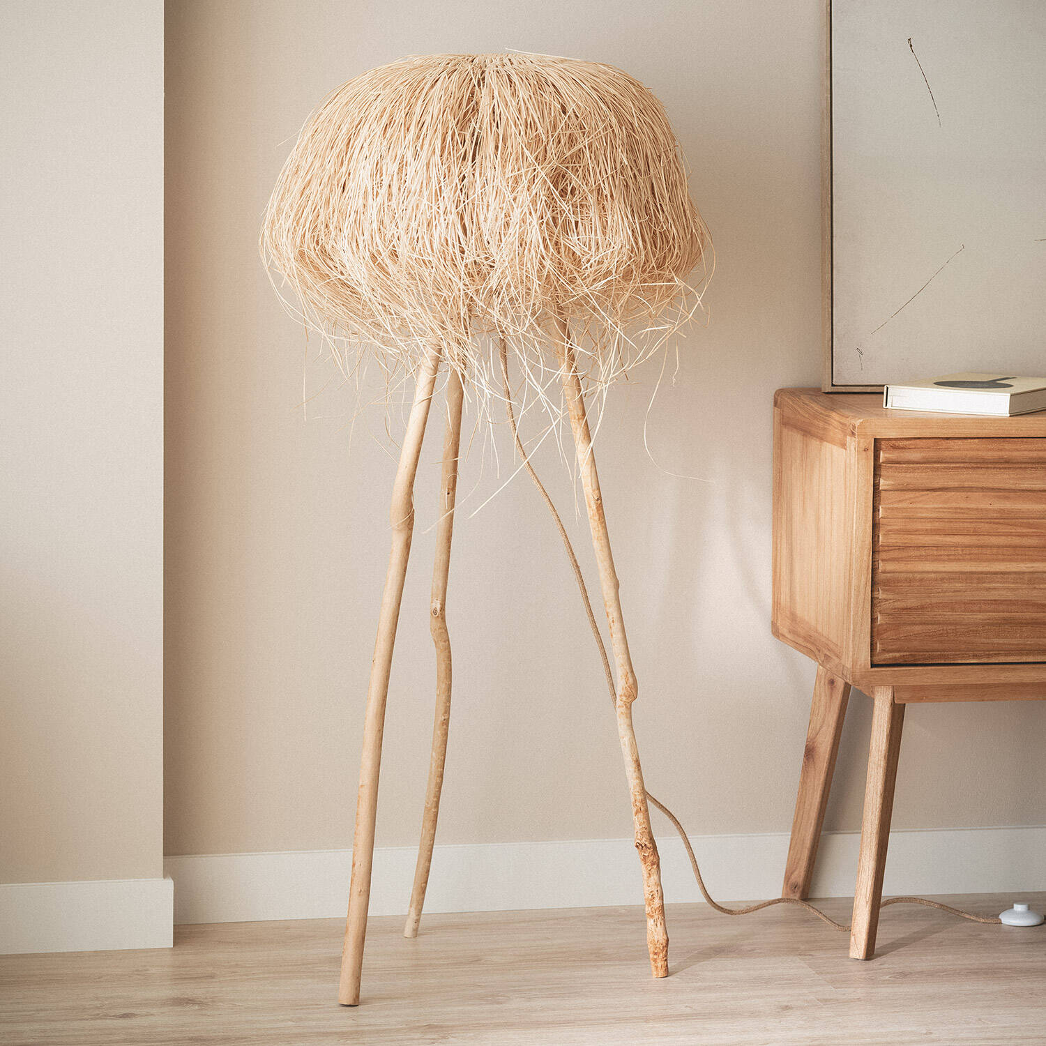 Lámpara de Pie Ratán Lasje