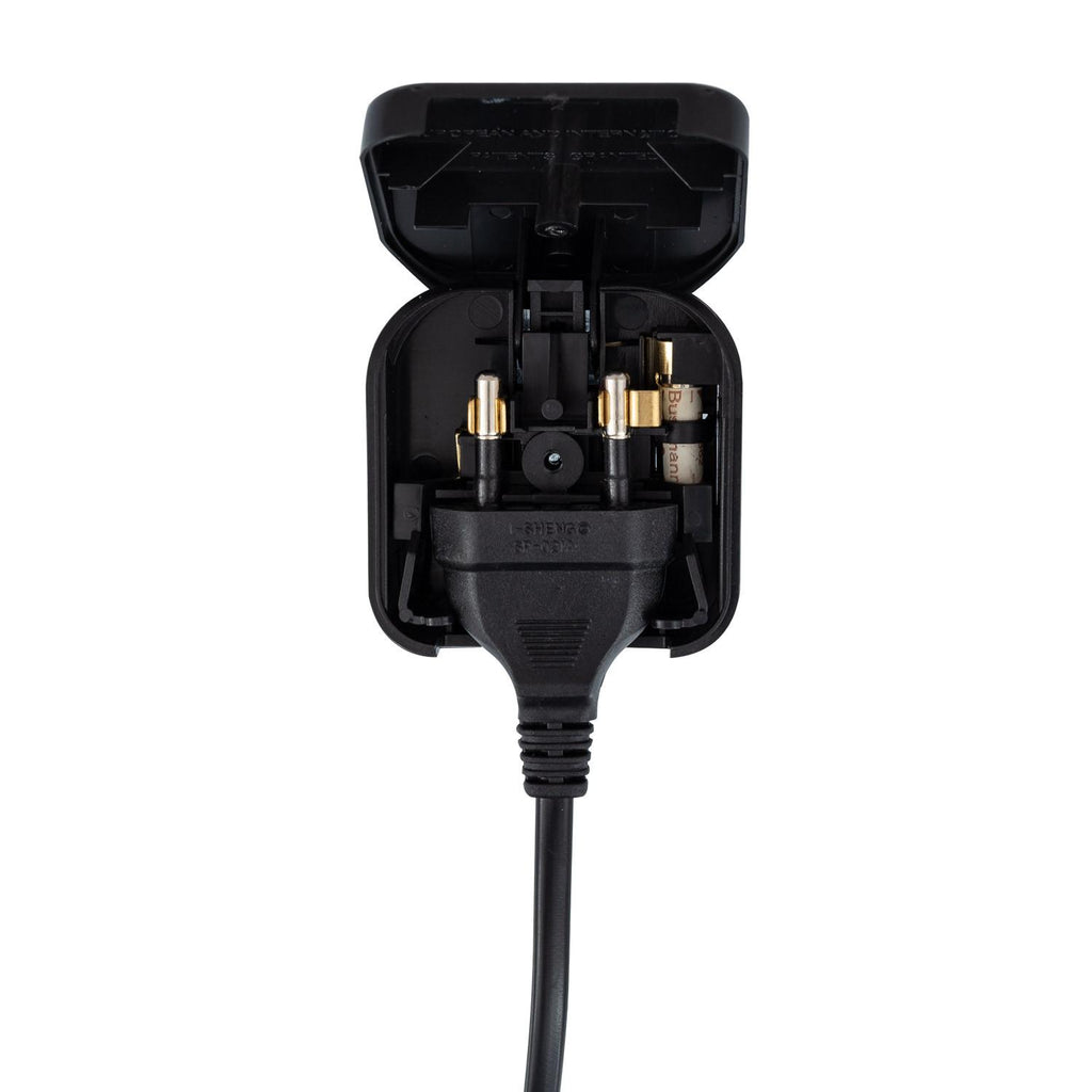 Adaptador Enchufe Tipo C (EU) Cabezal Plano Con Cable Recto a Enchufe Tipo G (UK)