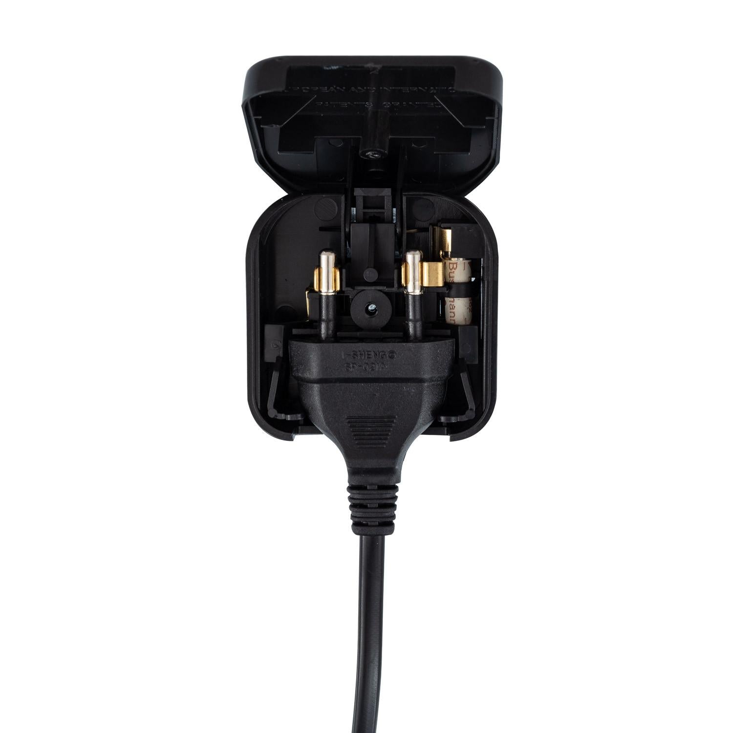 Adaptador Enchufe Tipo C (EU) Cabezal Plano Con Cable Recto a Enchufe Tipo G (UK)