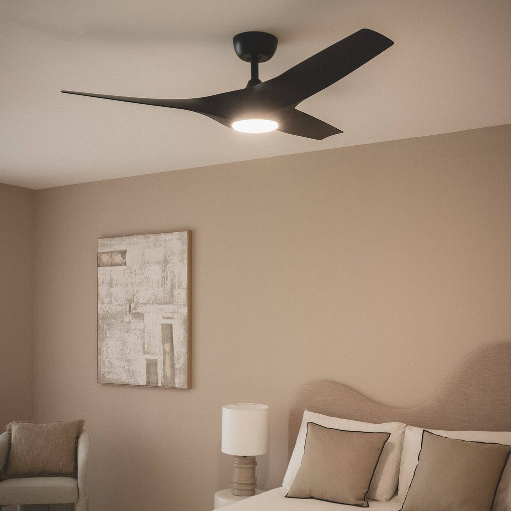 Ventilador de Techo Silencioso Egina Negro 132cm Motor DC