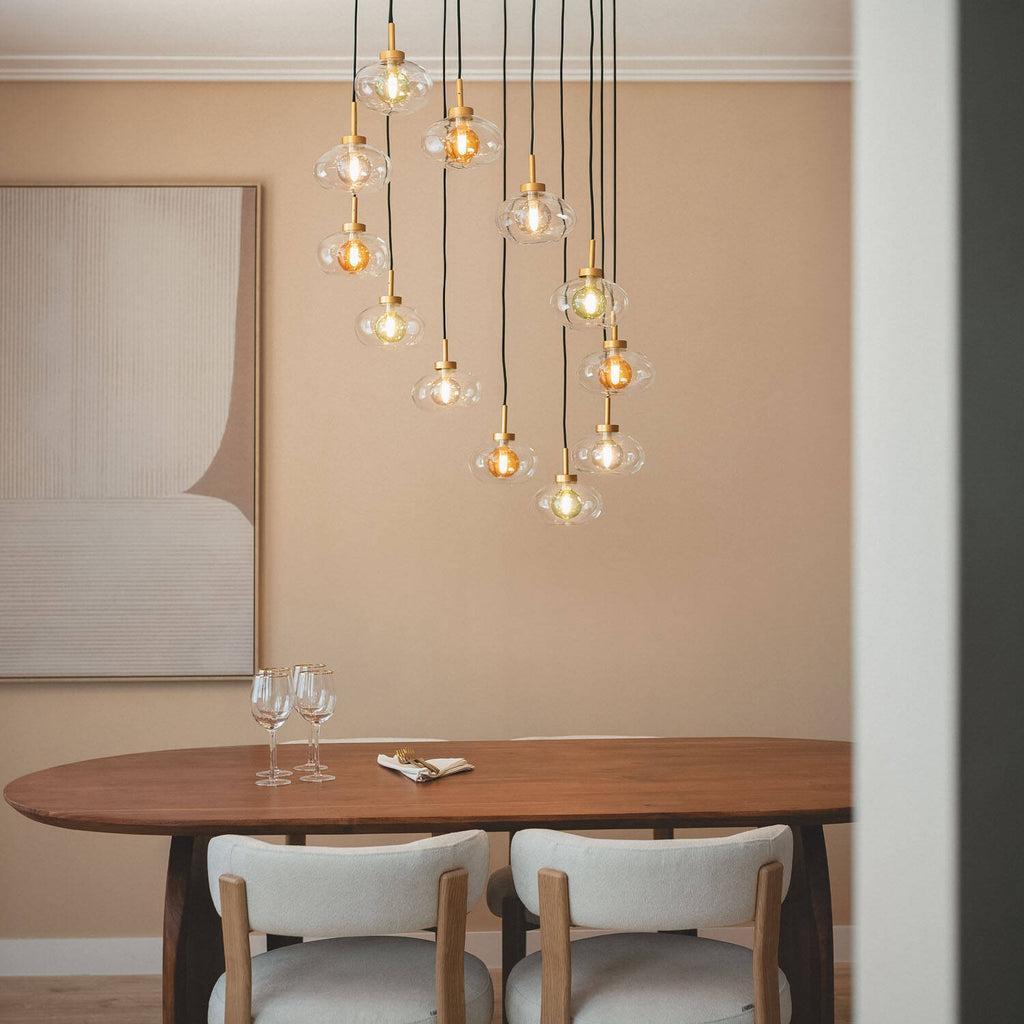 Lámpara Colgante Aluminio Hassi 12 Focos