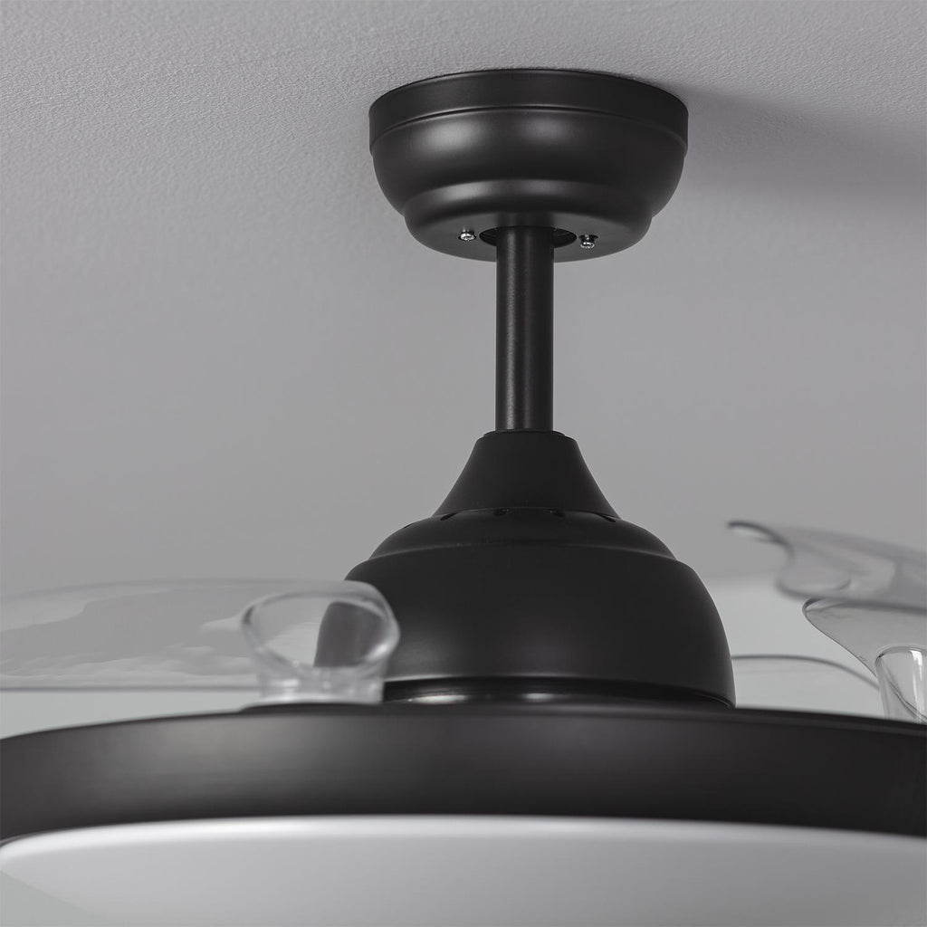 Ventilador de Techo Retráctil Silencioso Kourak Negro 106cm Motor DC