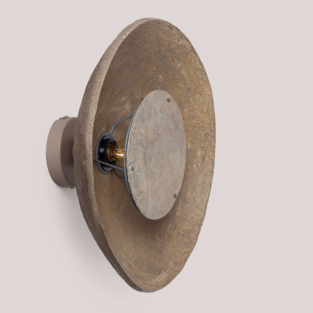 Aplique de Pared Papel Maché Piedra Metal Orfalu