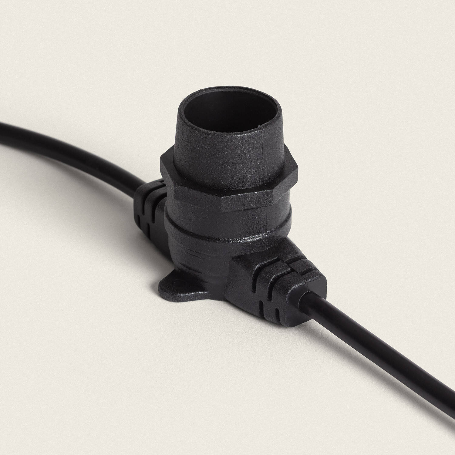 Guirnalda Luces Exterior con 10 Portalámparas B22 10m Negro IP44