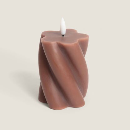 Dos Velas de Cera Decorativa LED con Diseño Ondulado Velia