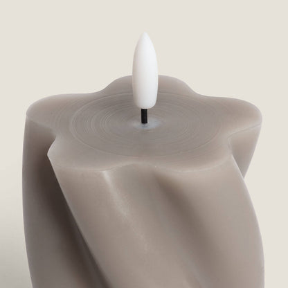 Dos Velas de Cera Decorativa LED con Diseño Ondulado Velia