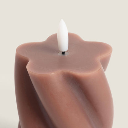 Dos Velas de Cera Decorativa LED con Diseño Ondulado Velia