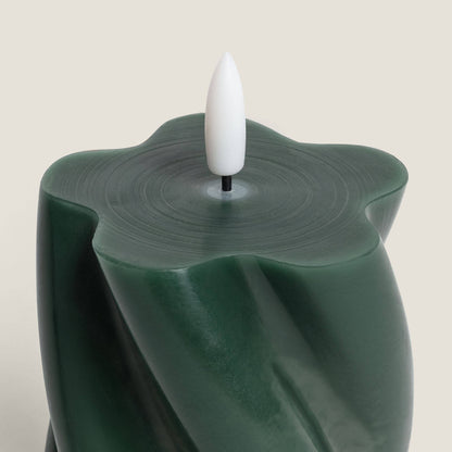 Dos Velas de Cera Decorativa LED con Diseño Ondulado Velia