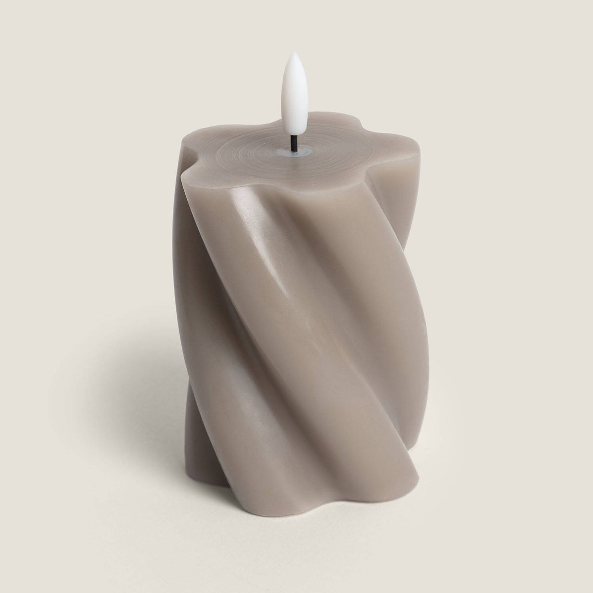 Dos Velas de Cera Decorativa LED con Diseño Ondulado Velia