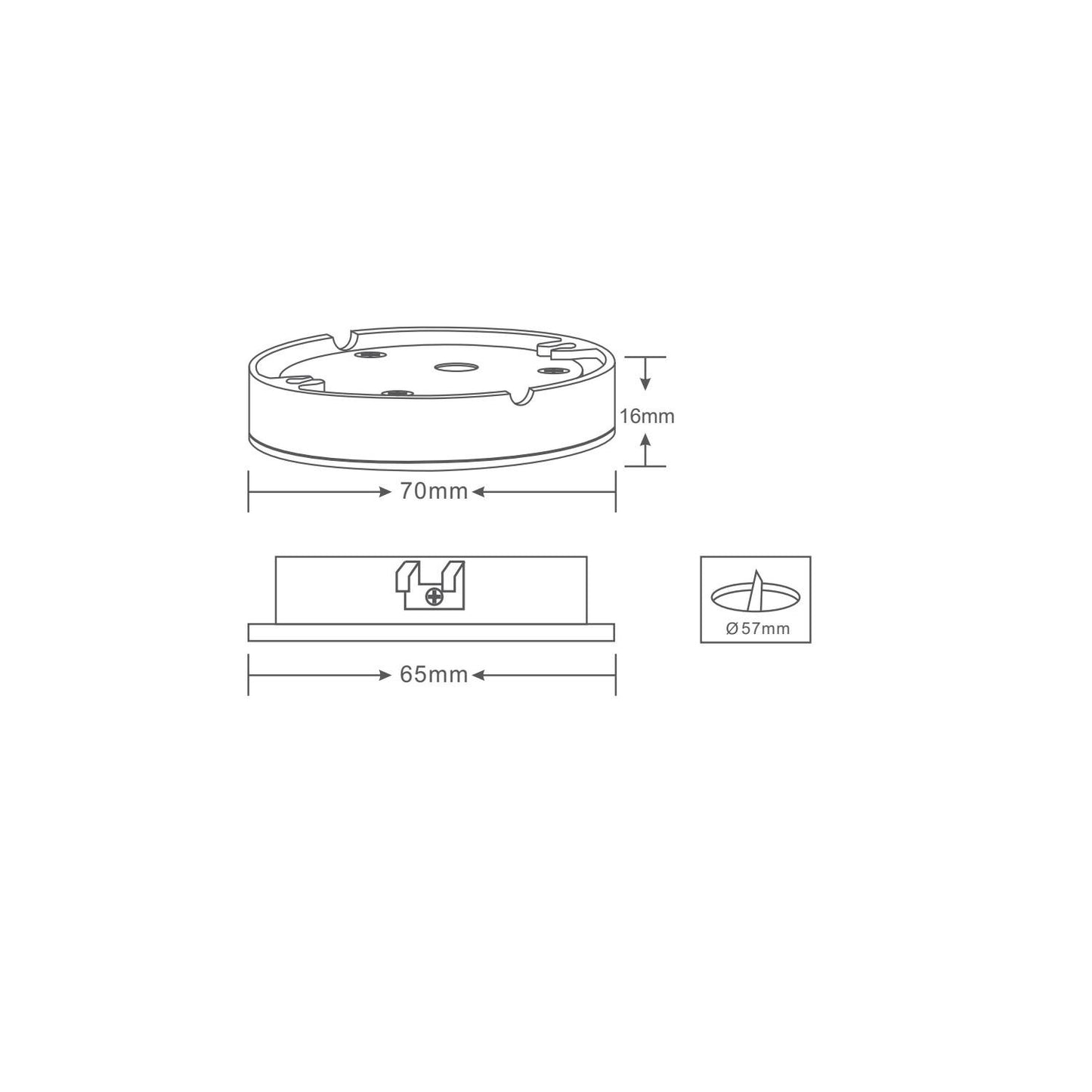 Downlight Plafón LED Bajo Mueble 3W 12V DC Circular  Ø70 mm