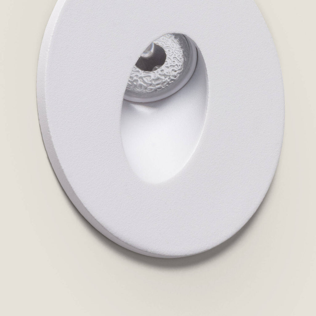 Baliza Exterior LED 3W Empotrable Pared Circular Negro Oval Adam