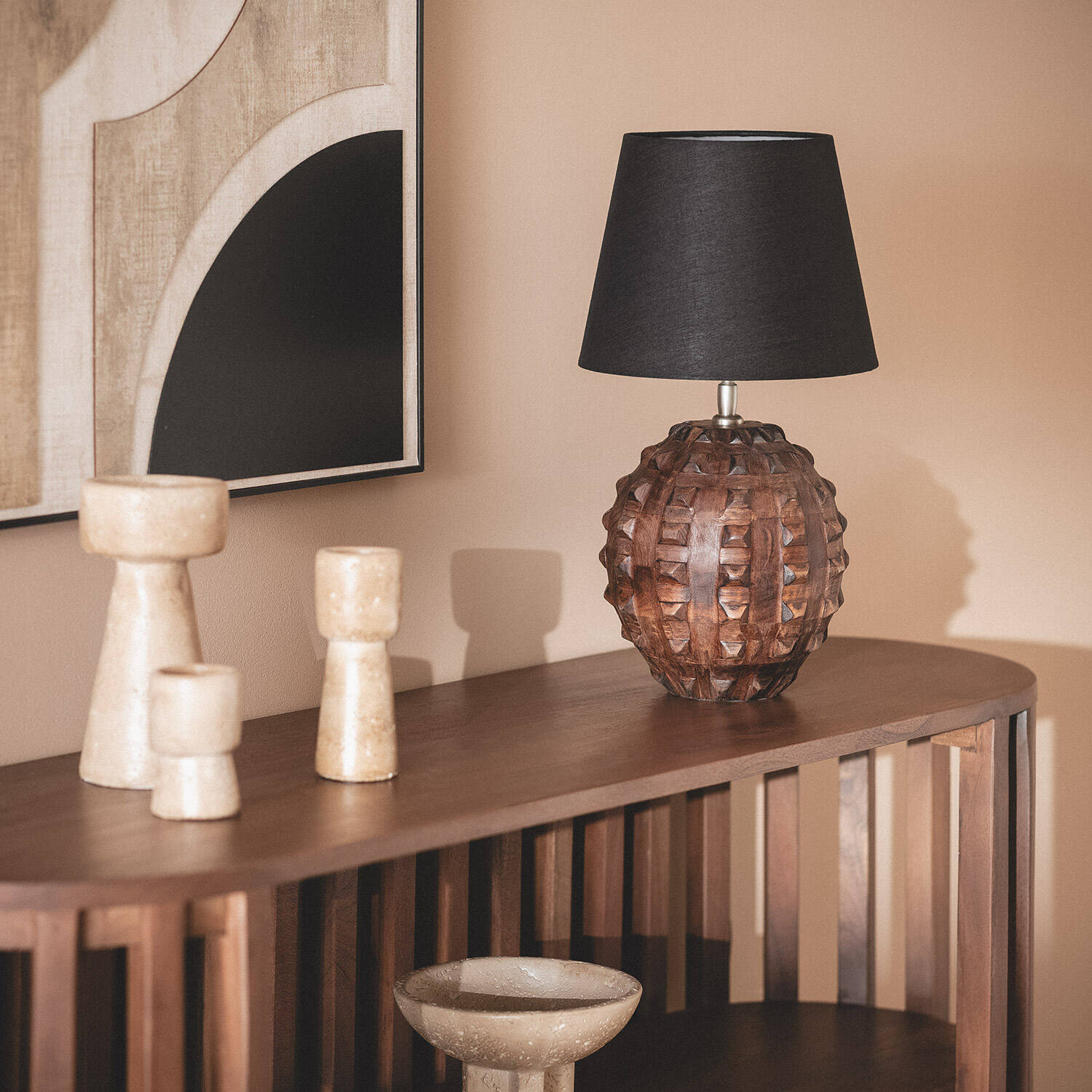 Lámpara de Mesa Madera Samesh II ILUZZIA