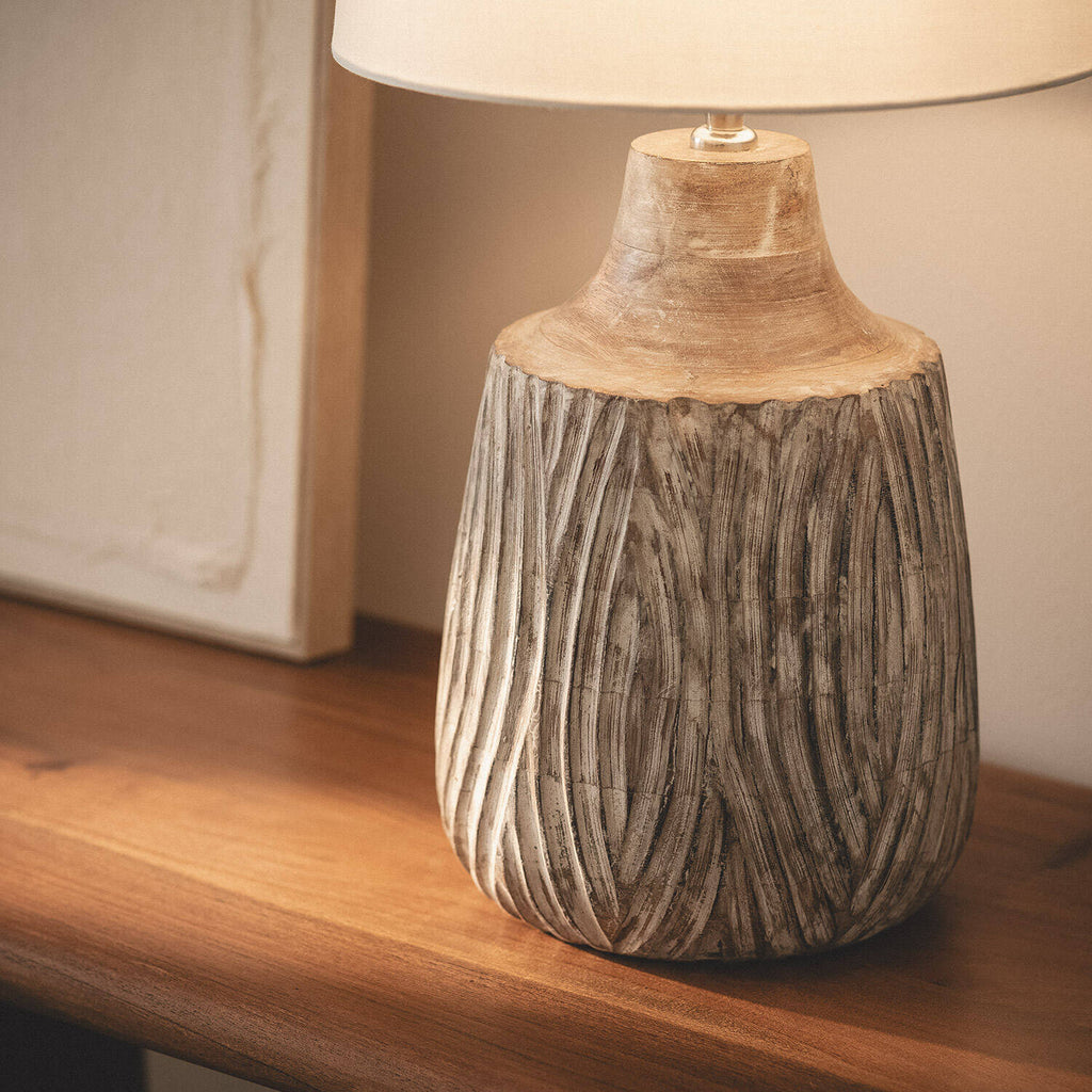 Lámpara de Mesa Madera Tanmay ILUZZIA