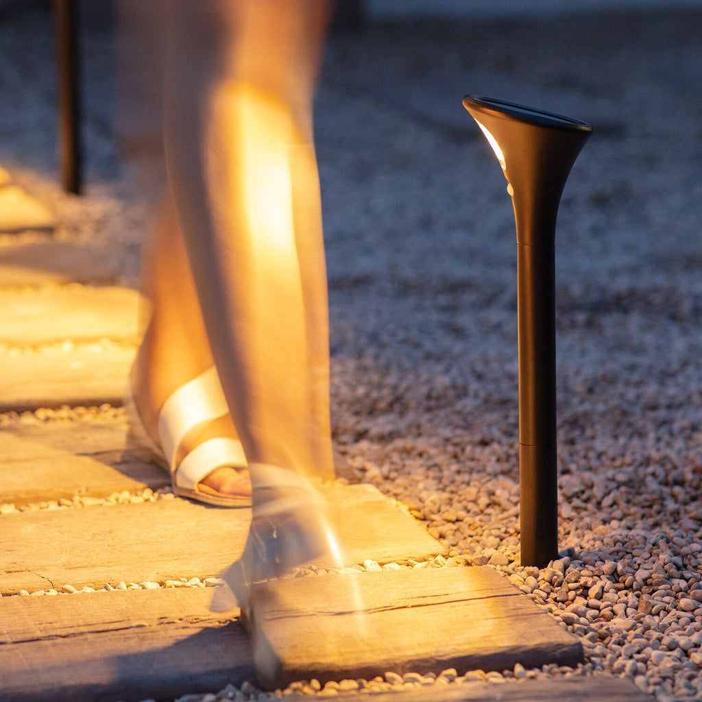 Pack 2 Balizas Solar Exterior LED con Pincho Pie 60cm con Detector de Movimiento