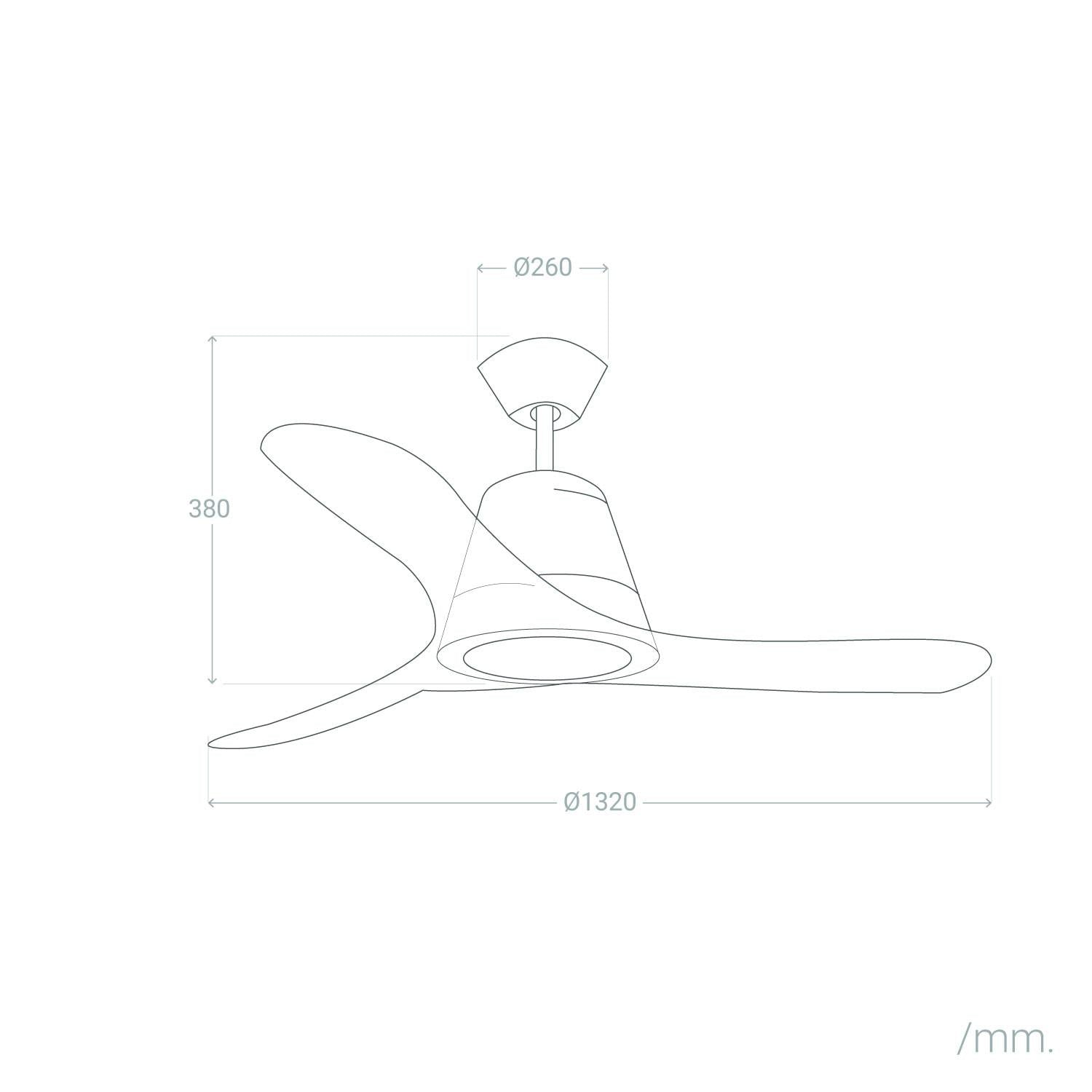 Ventilador de Techo Silencioso Tiga Blanco DC 132cm Motor DC LEDS-C4 30-3249-CF-M1