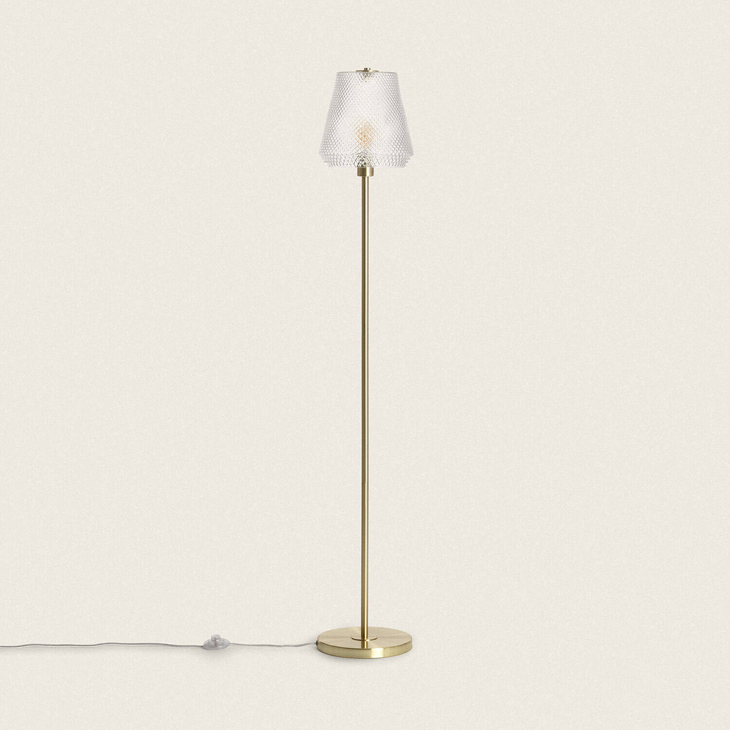 Lámpara de Pie Metal y Cristal Stiklu