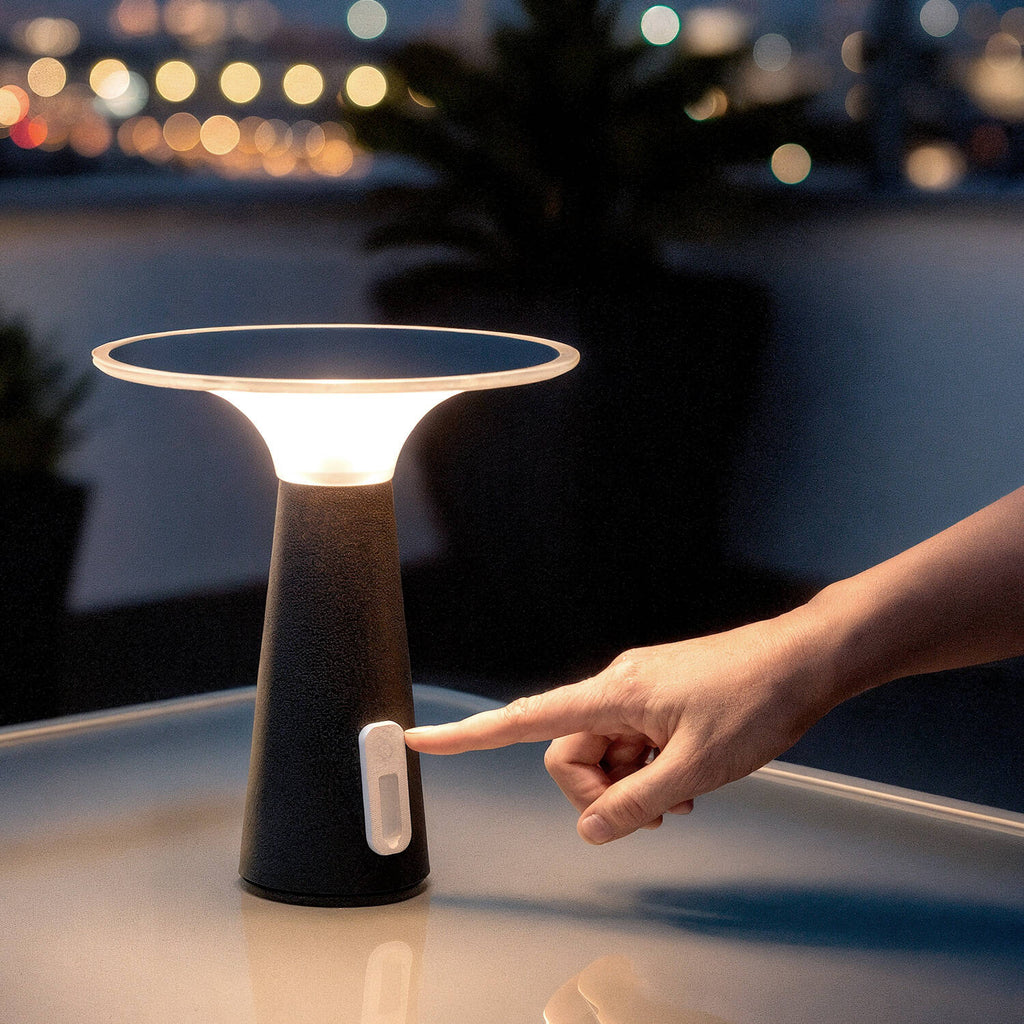 Lámpara de Mesa Solar Exterior LED Metal Portátil con Batería USB Recargable Soucha