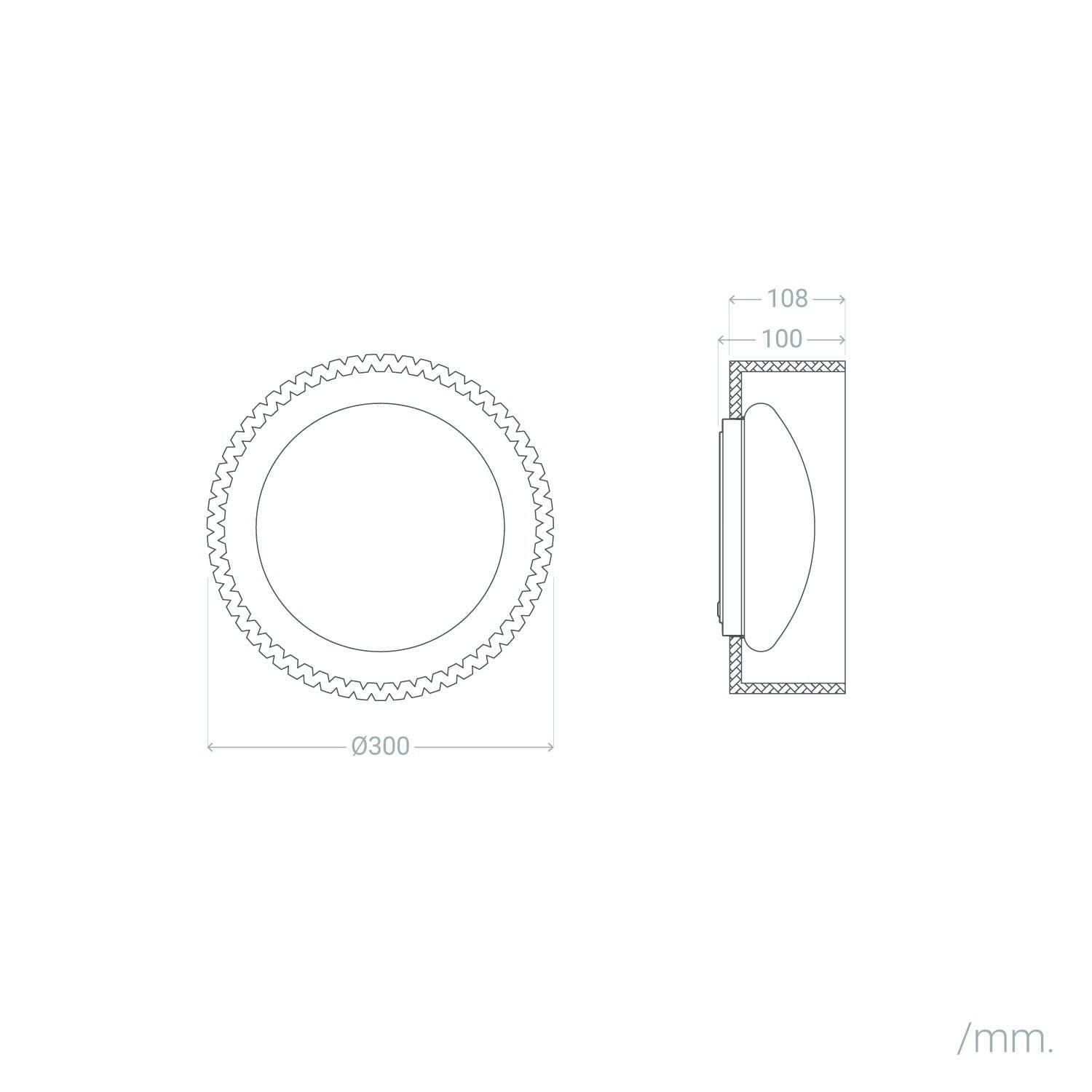 Plafón LED Acústico 9W Circular Fieltro Ø300 mm CCT Seleccionable Kaptyn