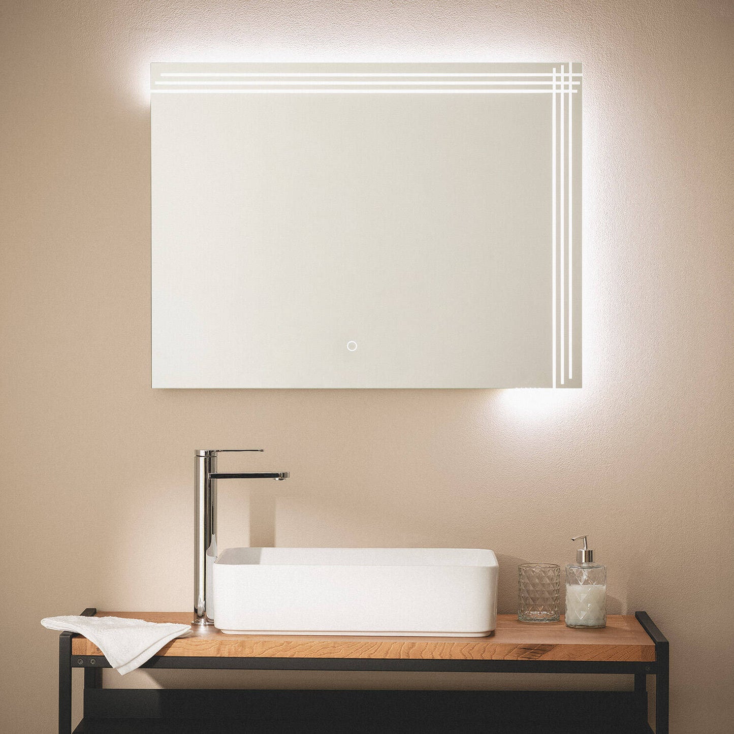 Espejo Baño con Luz LED 60x80 cm Dinklage