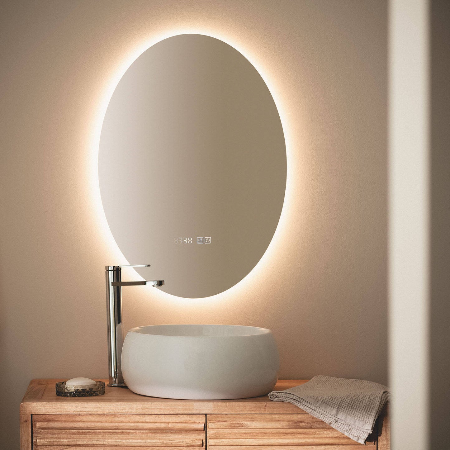 Espejo Baño con Luz LED y Antivaho 70x50 cm Catedrais