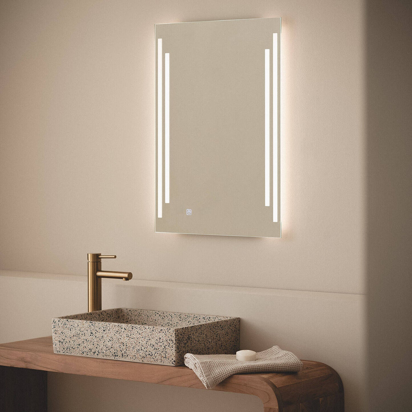 Espejo Baño con Luz LED y Antivaho 70x50 cm Taif