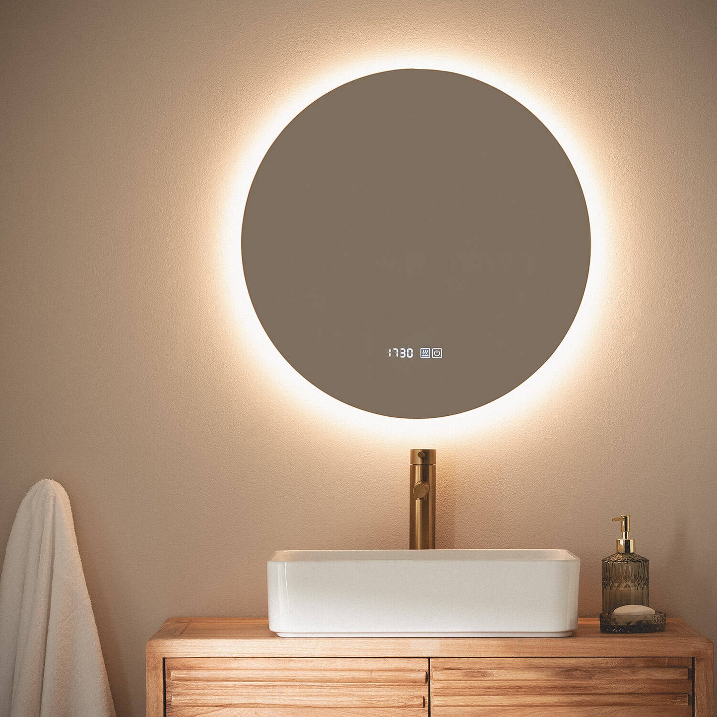 Espejo Baño con Luz LED y Antivaho Ø60 cm Big Volpe