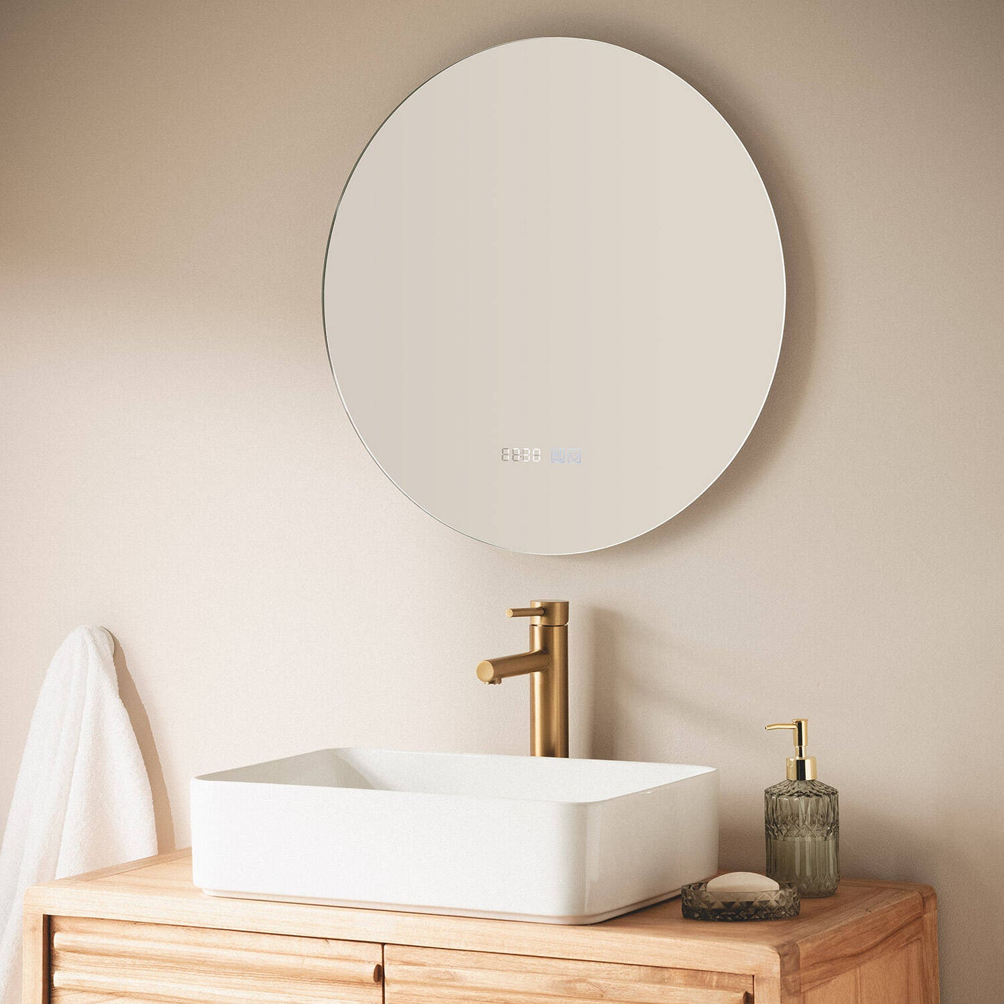 Espejo Baño con Luz LED y Antivaho Ø60 cm Big Volpe