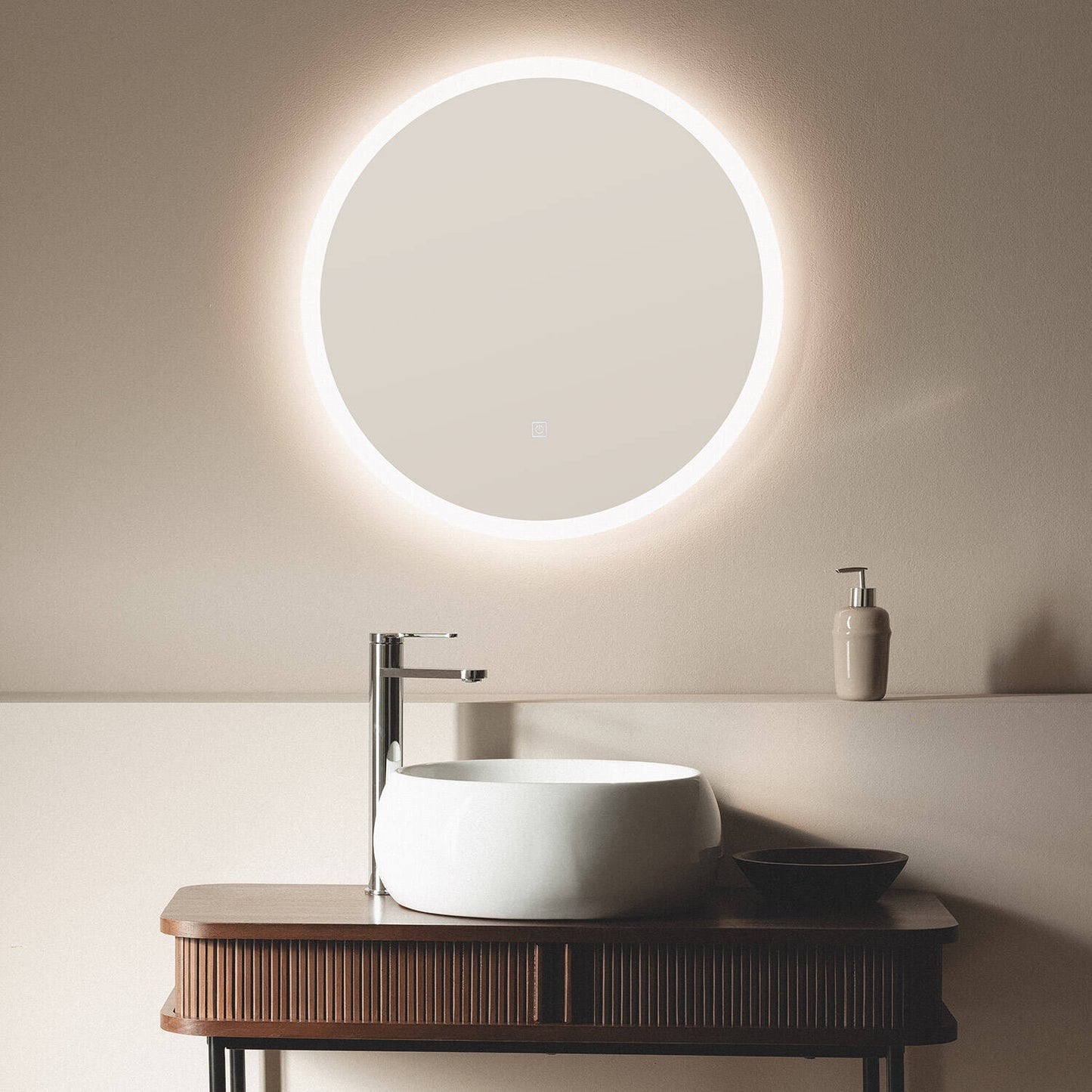 Espejo Baño con Luz LED y Antivaho Ø60 cm Minna