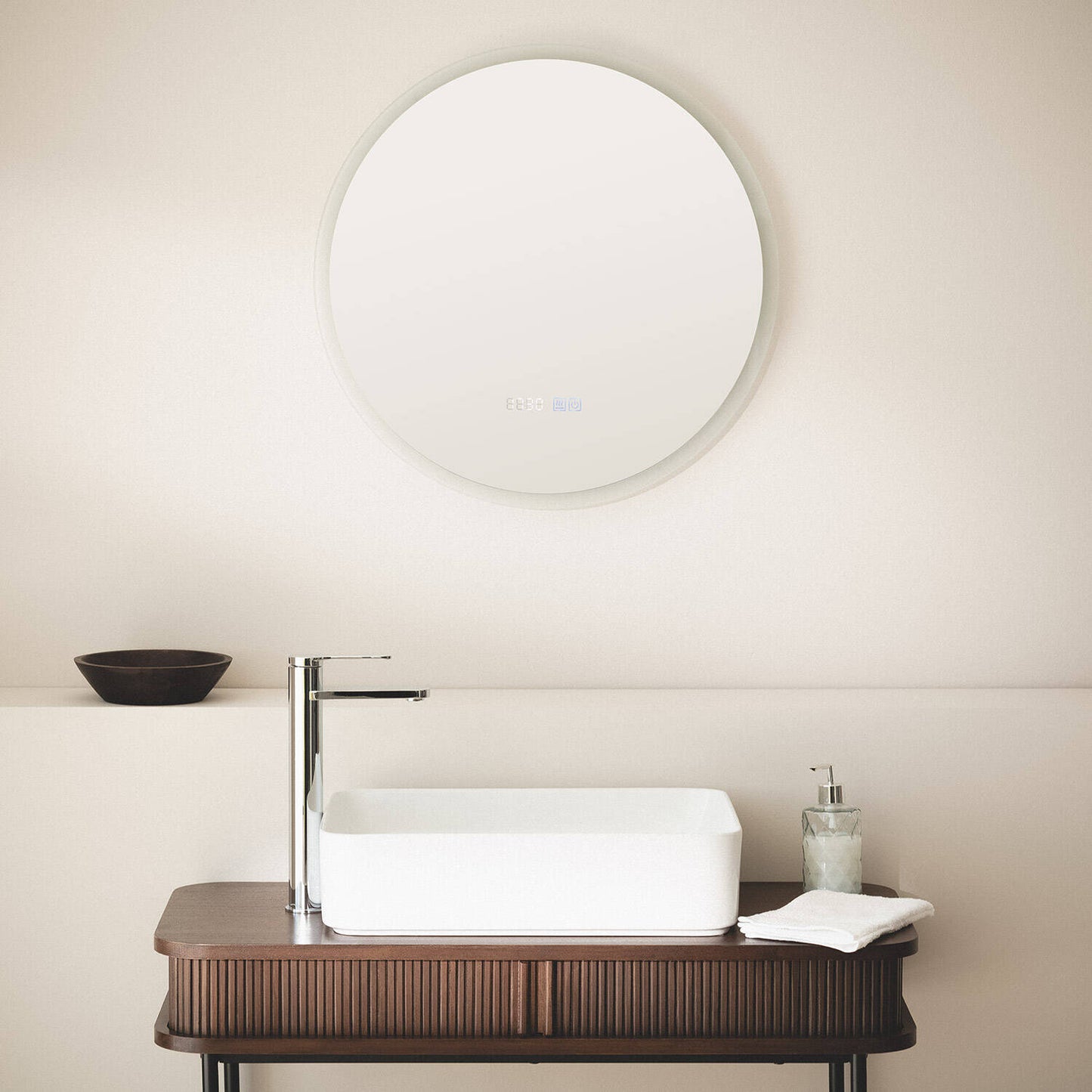 Espejo Baño con Luz LED y Antivaho Ø60 cm Palolem