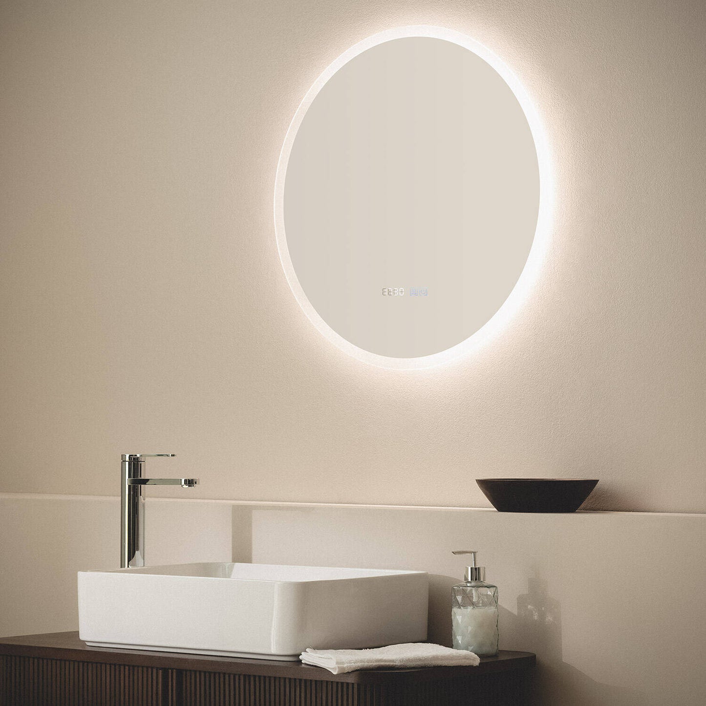 Espejo Baño con Luz LED y Antivaho Ø60 cm Palolem