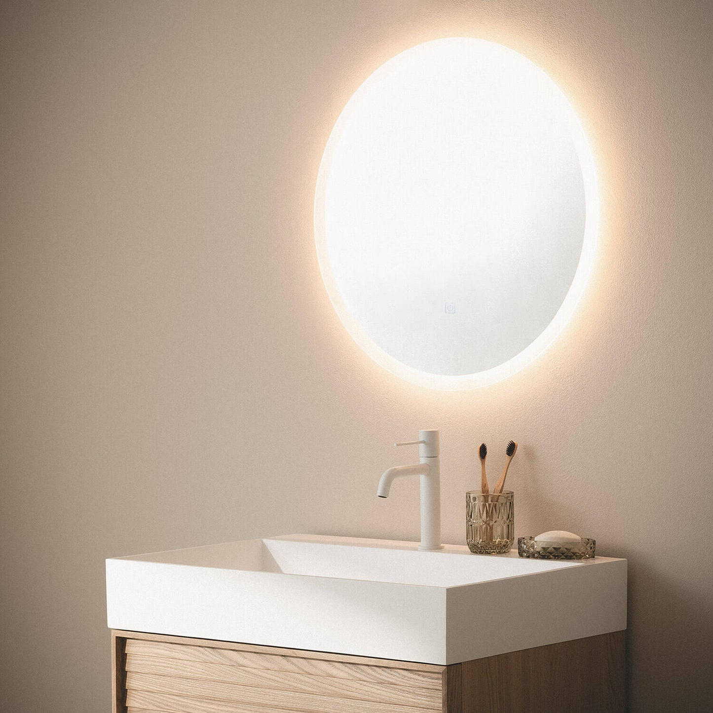Espejo Baño con Luz LED y Antivaho Ø60 cm Shala