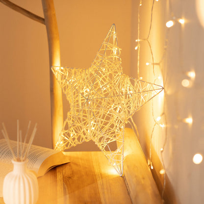 Estrella con Guirnalda de Luces LED Irawo 42x42 cm