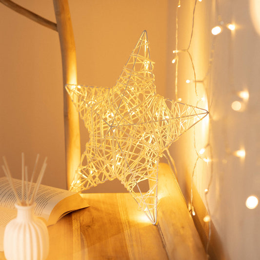 Estrella con Guirnalda de Luces LED Irawo 42x42 cm
