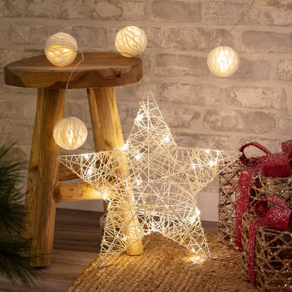 Estrella con Guirnalda de Luces LED Irawo 42x42 cm