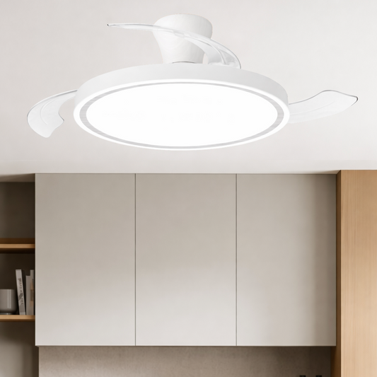 Ventilador de Techo LED KUPER Madera | Blanco Ø40cm
