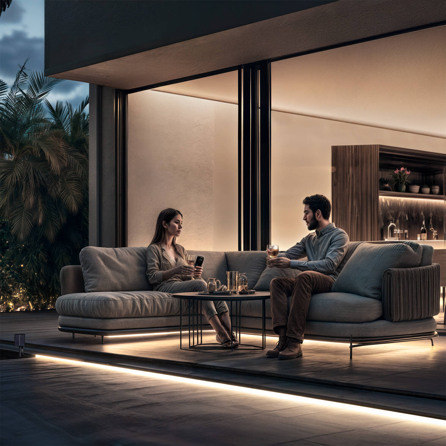 Tira LED Exterior Solar 3.7V DC 30LED/m 5m IP65 Ancho 8mm Corte cada 3cm