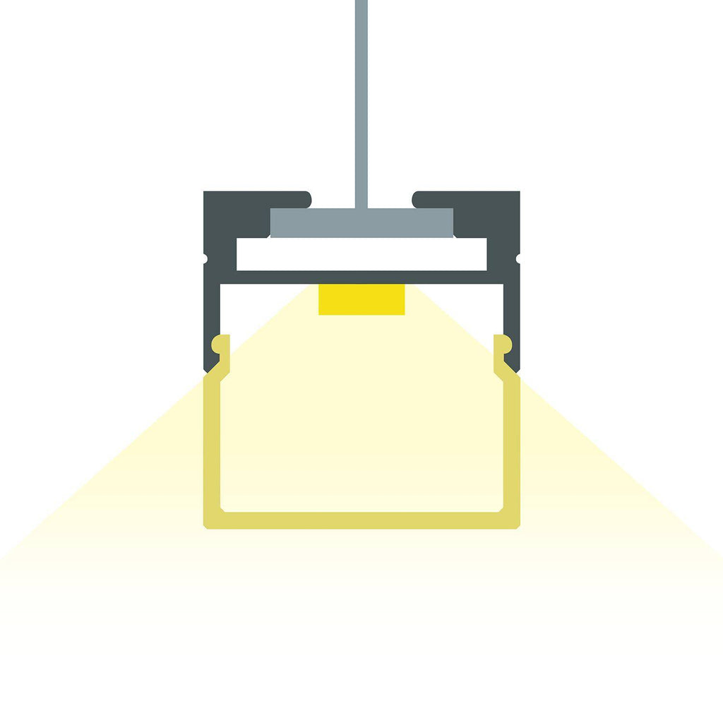 Perfil Aluminio Colgante 2m para Tira LED hasta 17 mm