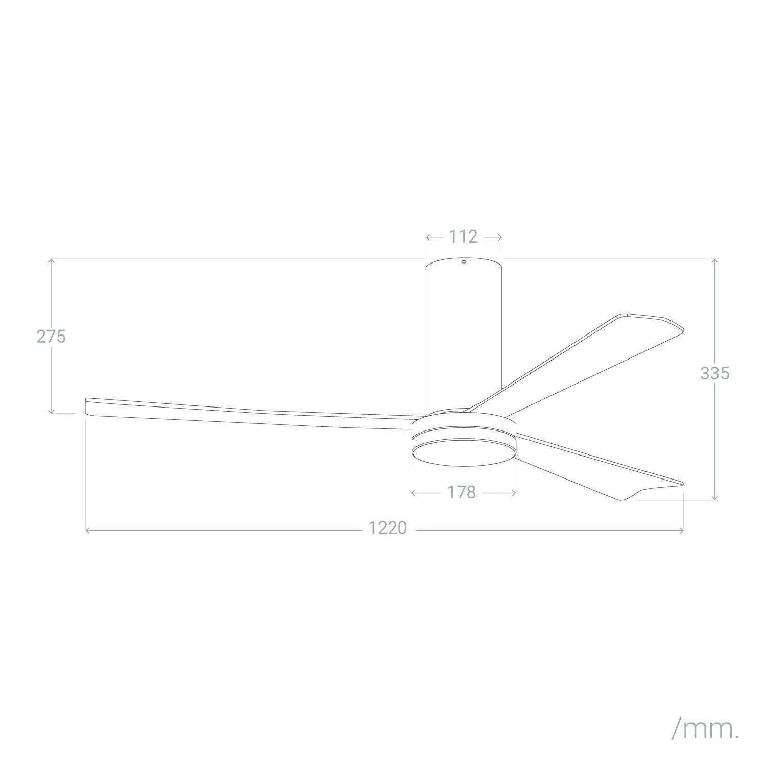 Ventilador de Techo LED Kurto Blanco 122cm Motor DC