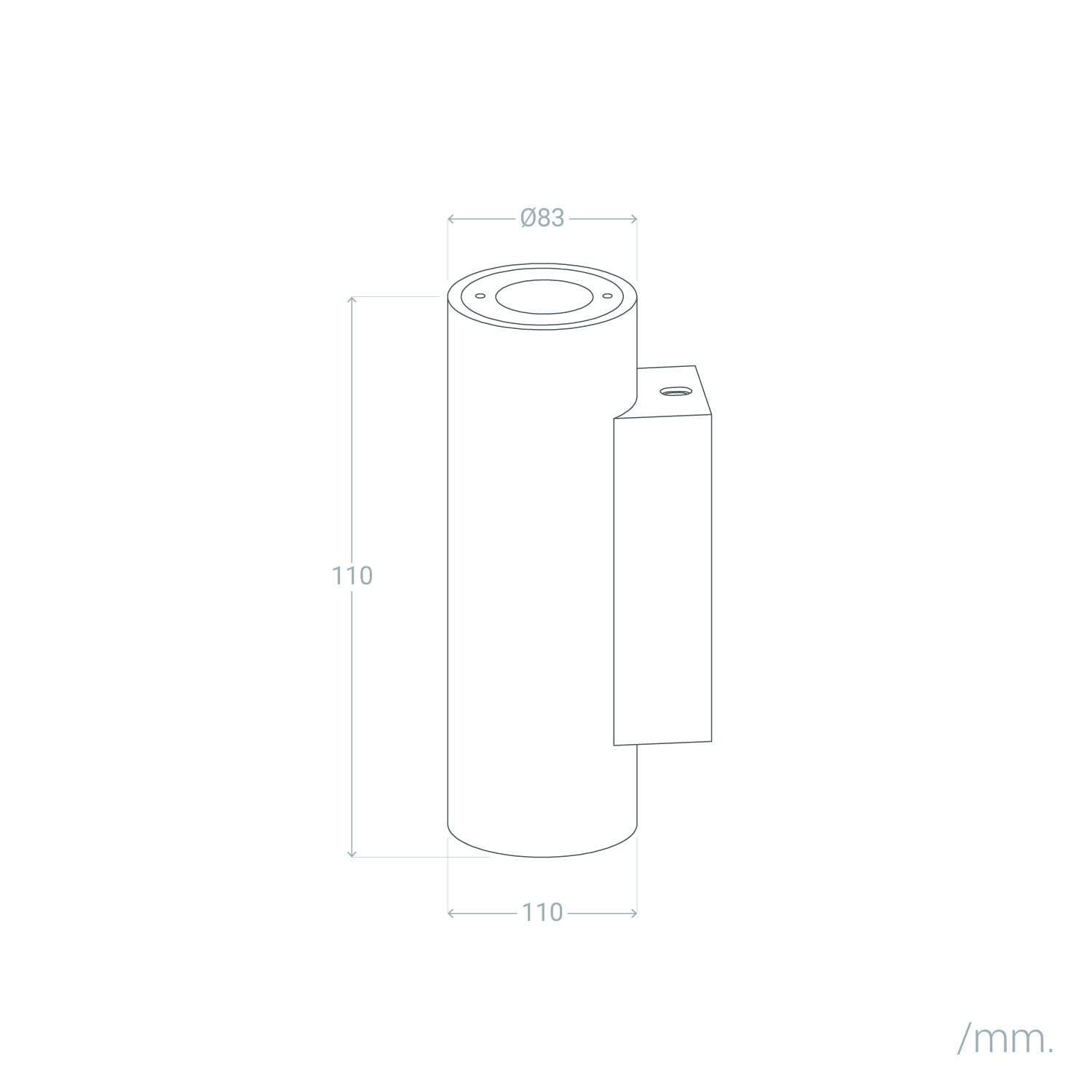Aplique de Pared Exterior Cemento Iluminación Doble Cara Banjar Rond