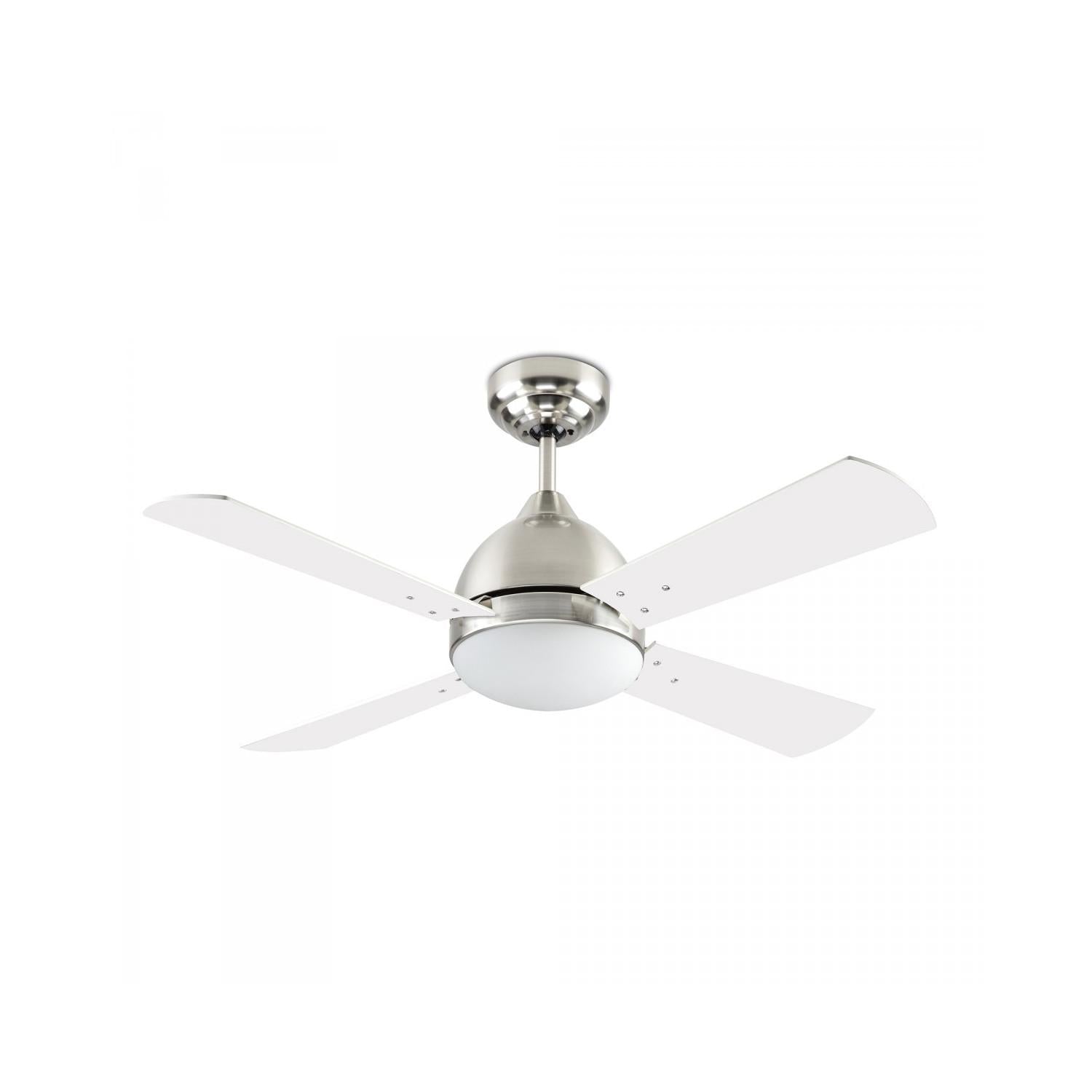 Ventilador de Techo Borneo Niquel Aspas Reversibles 106.6cm Motor AC LEDS-C4 VE-0006-SAT