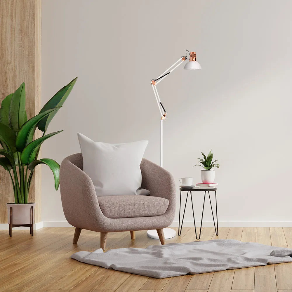 RUTILO Articulated Floor Lamp 1xE27 Black/Chrome 180x28x28 cm