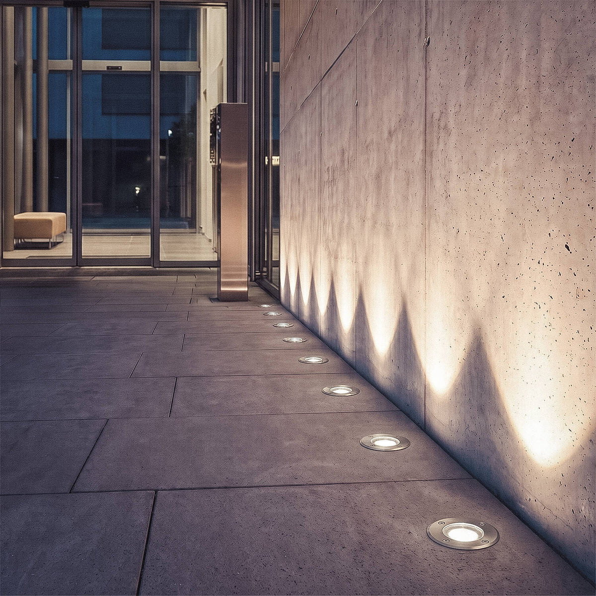 Foco Exterior Empotrable Suelo Circular Inox GU10 Cenit